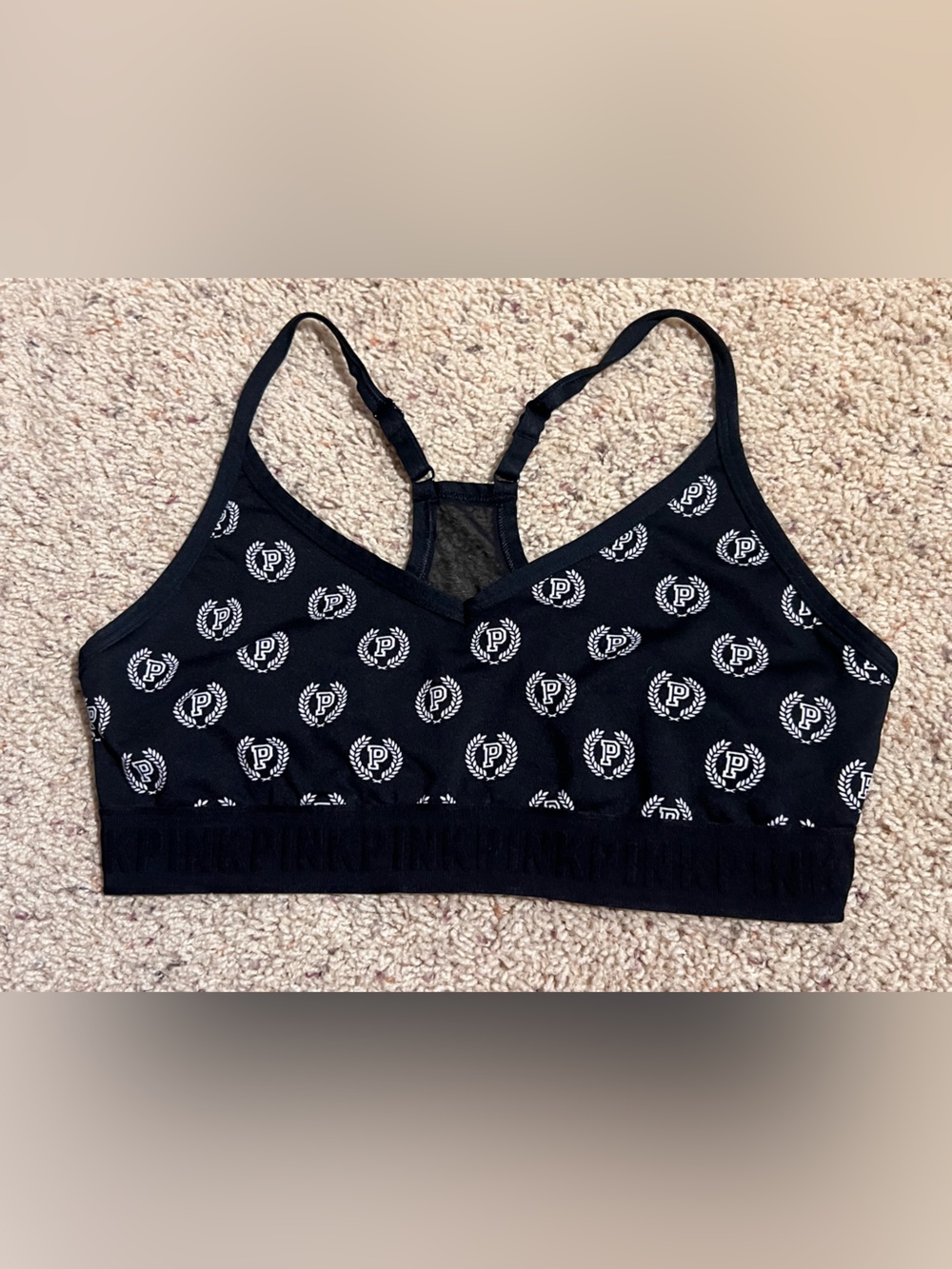 PINK Victoria's Secret Black Logo Bralette